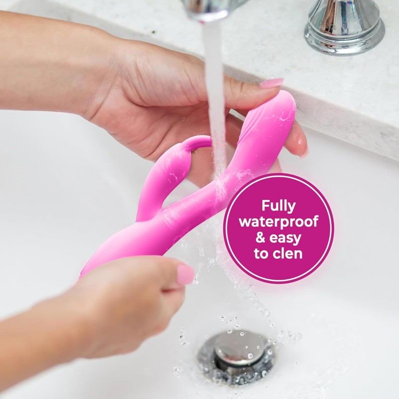 Dual-ended heated vibrating wand in soft pink