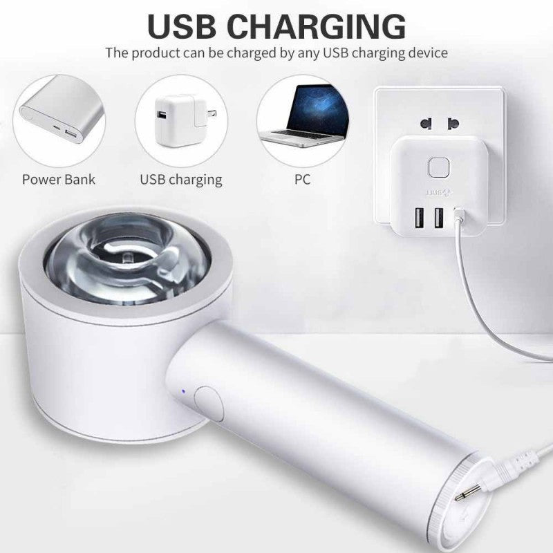 Masturbator na may pagsipsip, istilong blow-dryer (may stand)