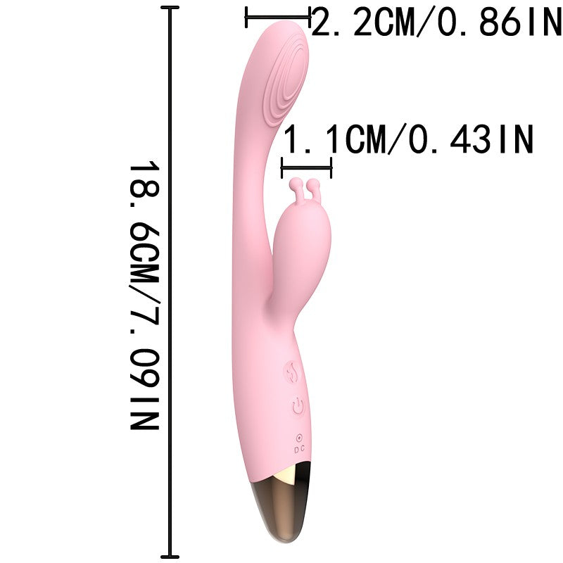 Dual-ended heated vibrating wand in soft pink