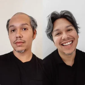 0.03mm Ultra Thin Skin V-Loop Wigs for Men+Free portable wig stand photo review